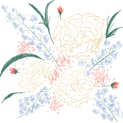 Handdrawn Bunch of Flowers 