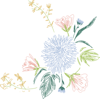 Handdrawn Bouquet of Flowers 