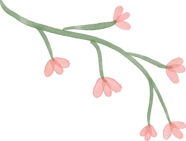Watercolor pink flower